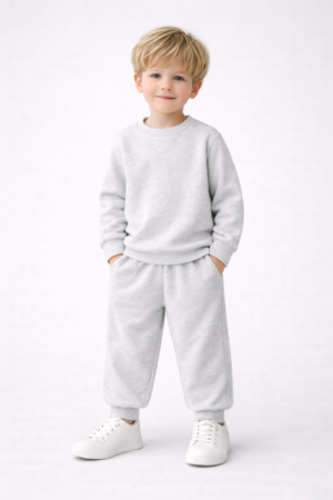 Gri Çocuk Eşofman Takımı Rahat Kalıp 5-8 Yaş